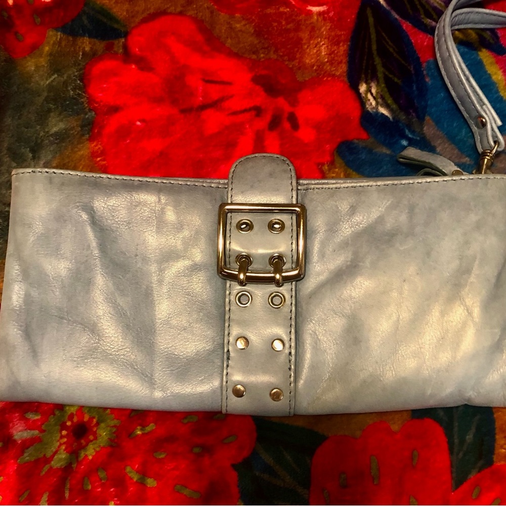 SOPHIA VISCONTI really soft leather clutch. Opens up to more than it looks like